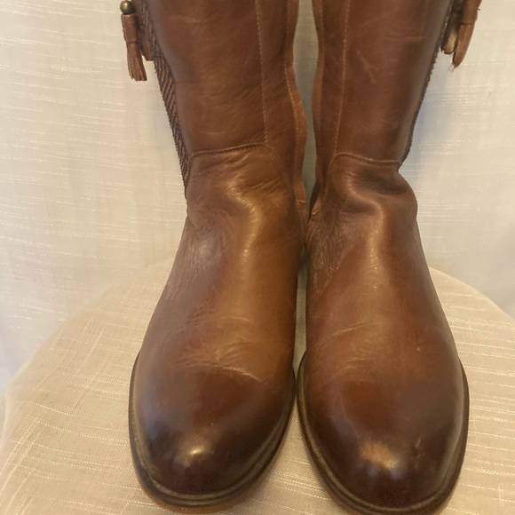 Corral Manchester Cowhide Riding Boots, Real Python Insets, Tassel, Zip, Sz 10 - Picture 6 of 9